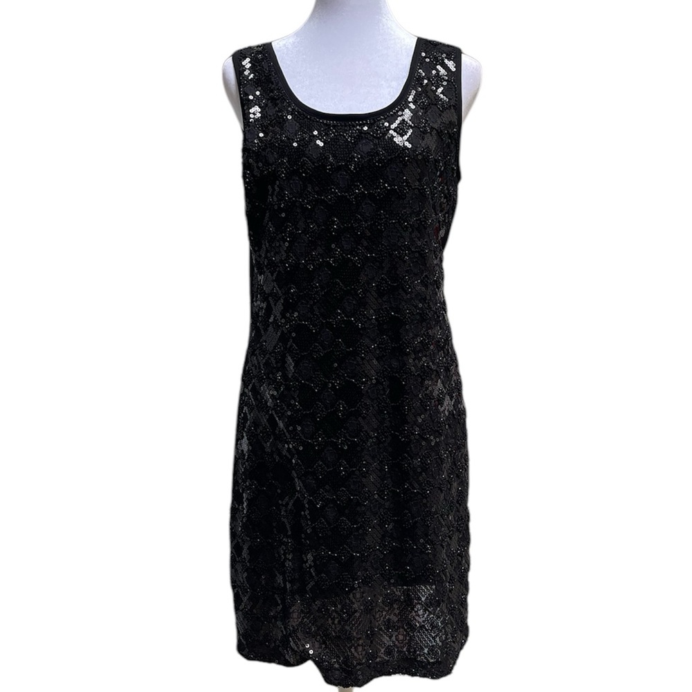 CHARLIOR Sleeveless Scoop Neckline Short Dress Color Back Size L/XL